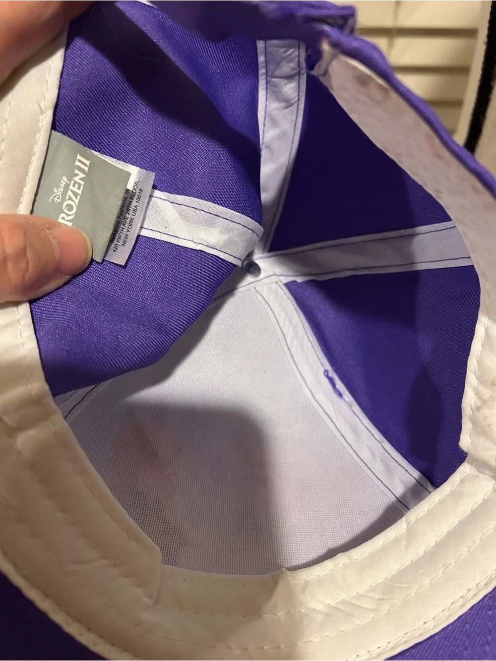 Disney Frozen Kids Hat in Purple and Light Blue with Elsa & Anna Artwork